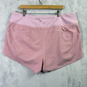 Athleta Run WIth It Textured 3.5 Shorts Pink Size 2X Athletic Zip Pockets Run